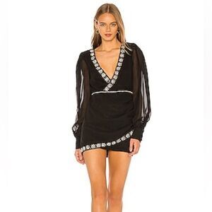 Revolve NBD Nymphelia Mini Dress in Black & Silver XS Vegas Going Out Cocktail